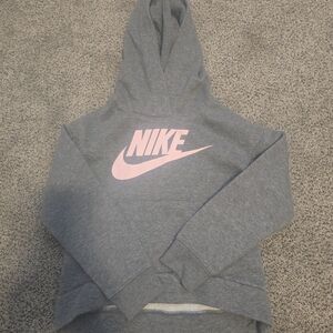 Nike Gray Hoodie with Pink Logo